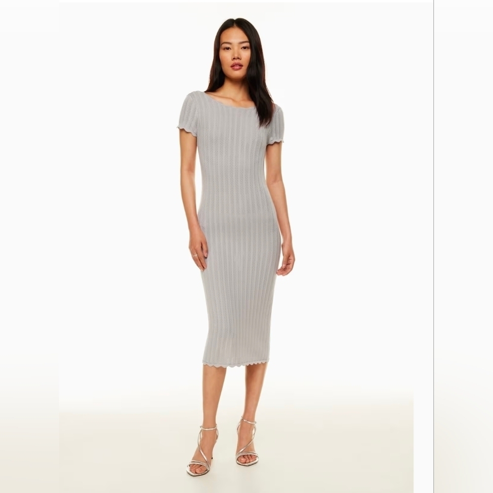 Aritzia Wilfred Upon Knit Dress Color Ashen Light Gray XXS Nwot